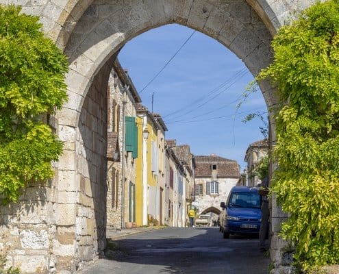 Stone archway at a local French town in the Dordogne
