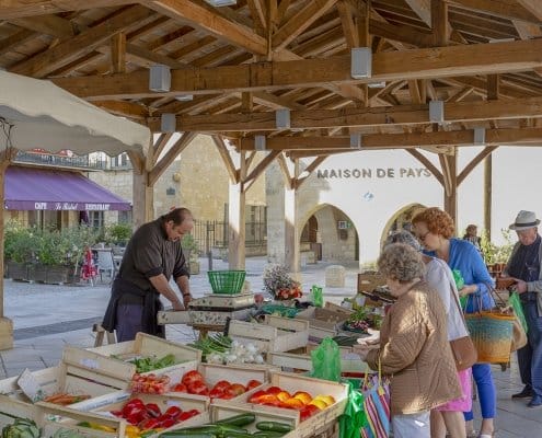 French local market in the Dordogne