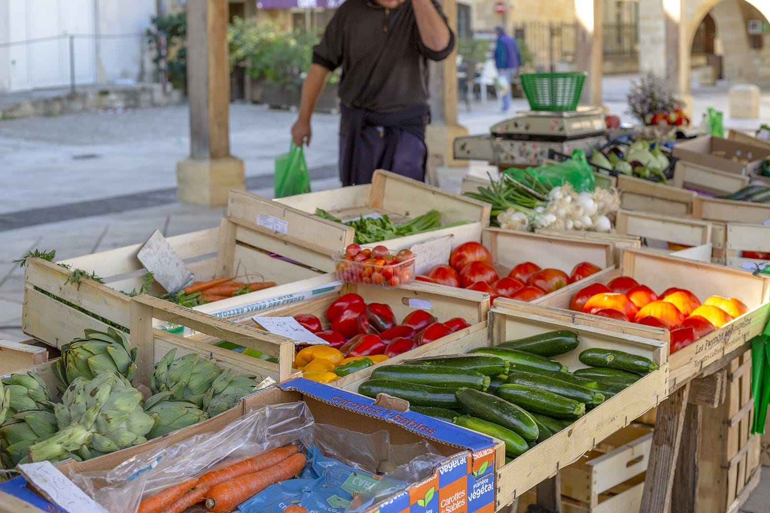 Variety of French local market vegetables
