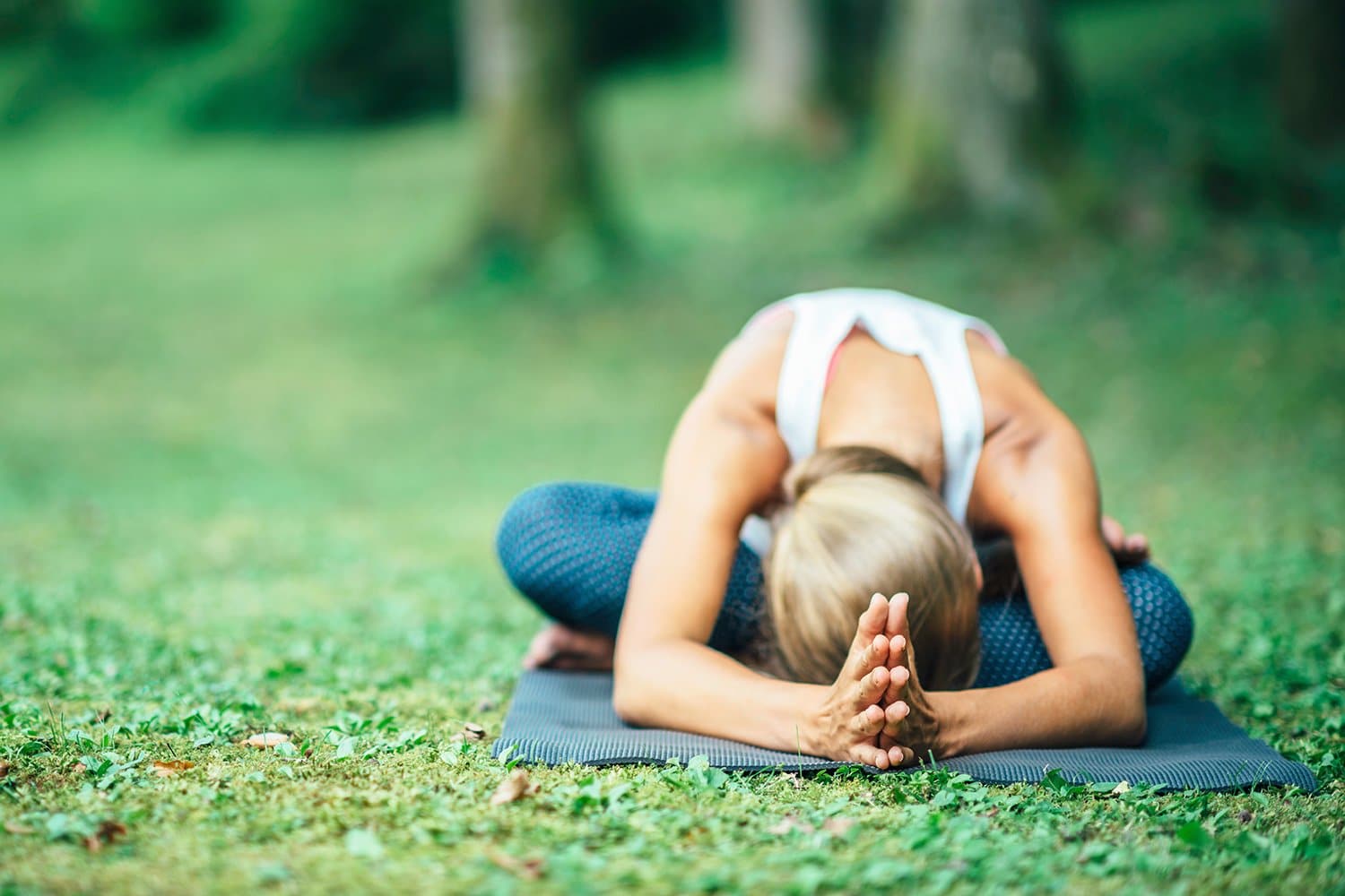Woman doing yoga at a yoga retreat in the Dordogne