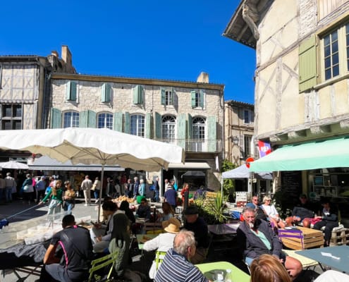 Issigeac market square in the Dordogne