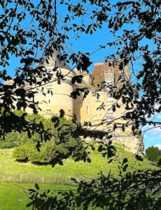 French chateau on the hill in the Dordogne